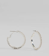 Pretty Sparkle Rhinestone Hoop Earrings